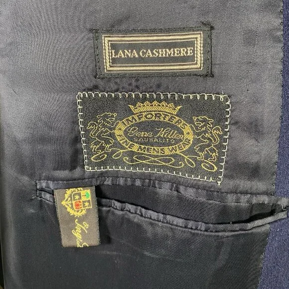 Canali Loro Piana Wool & Cashmere Navy Blazer 46R 46L Crest Buttons Sport Coat